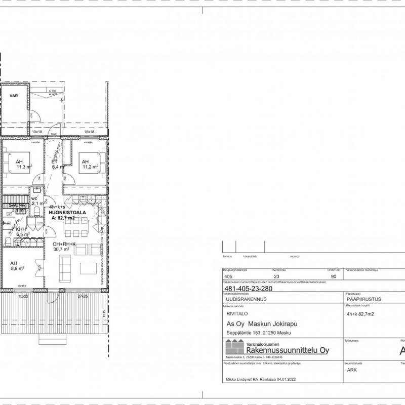 3-4h + k + sauna, 82,7 m2