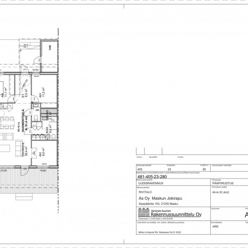 4h + k + sauna, 91,4 m2
