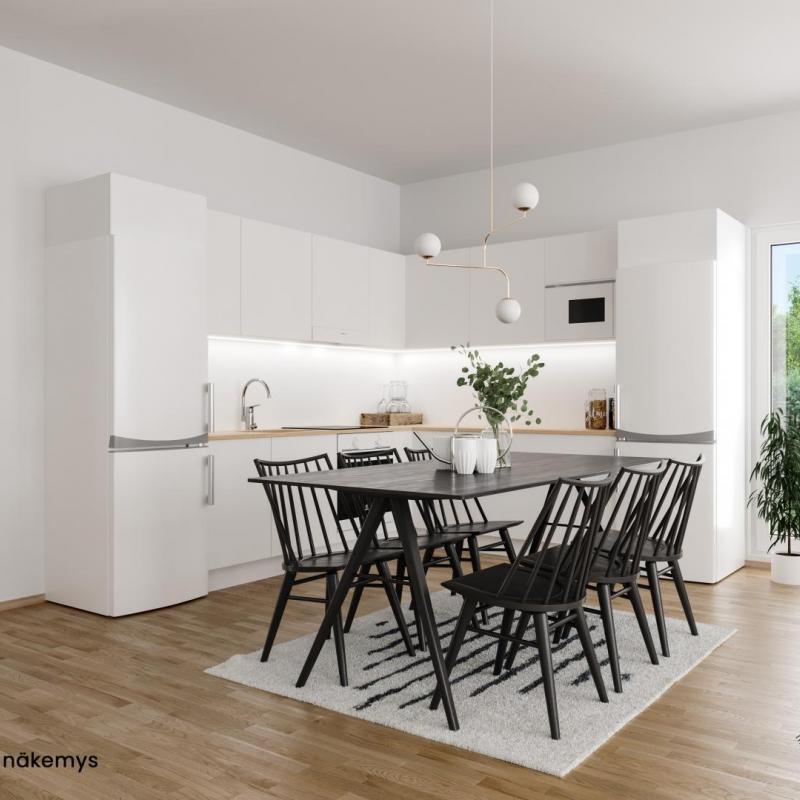 Taiteilijan näkemys keittiöstä/ruokailutilasta